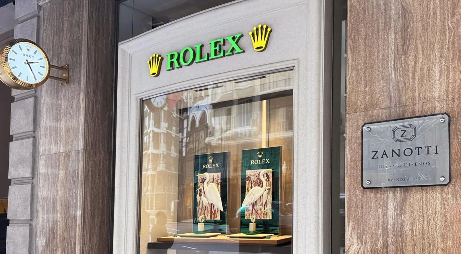 Vidriera de Zanotti Joyas y Rolex