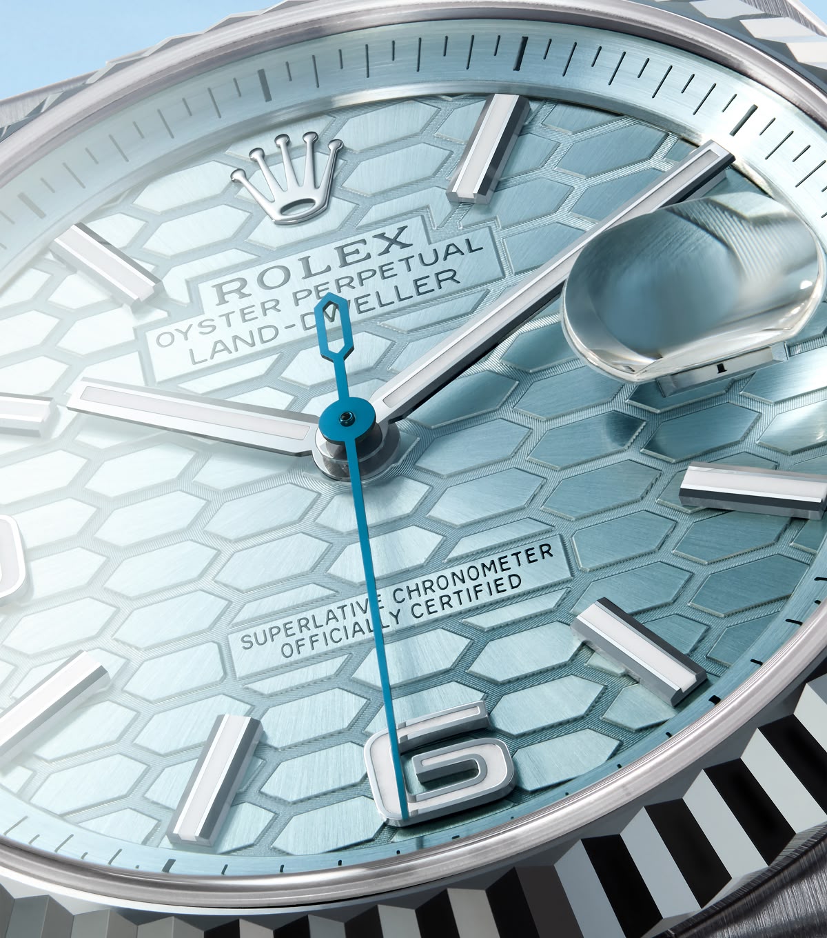 Rolex Land Dweller esfera con motivo nido de abeja