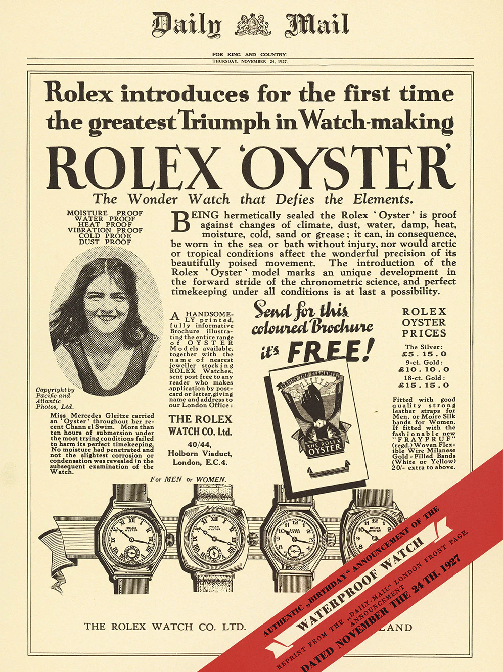 Rolex Oyster Mercedes Gleitze